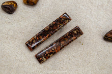 Load image into Gallery viewer, Autumn Leaf Jasper Resin Hair Clip Barrette Set