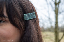 Load image into Gallery viewer, Emerald Rock Resin Hair Clip Barrette | Rectangle Clip