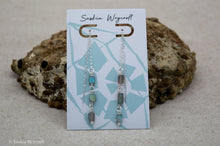 Load image into Gallery viewer, Labradorite Beaded Threader Earrings | Silver Plated | 3 Inch
