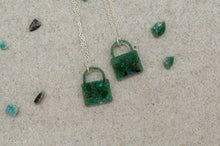 Load image into Gallery viewer, Bloodstone Resin Padlock Necklace | Locket Necklace
