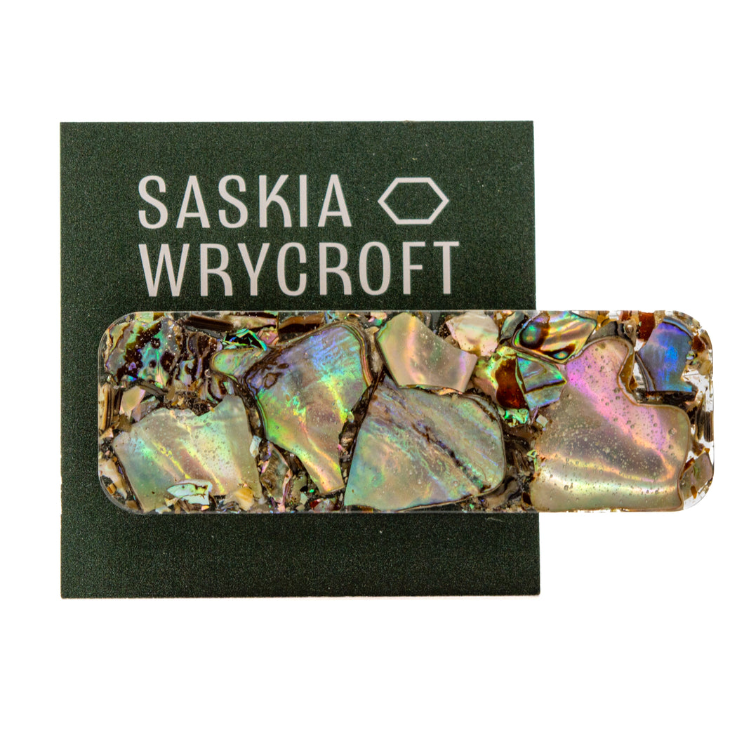 Abalone Shell Resin Hair Clip Barrette | Rectangle Clip