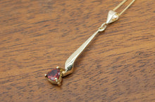 Load image into Gallery viewer, 9ct Gold Red Garnet Trillion Pendant
