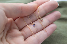 Load image into Gallery viewer, 9ct Gold Iolite Threader Earrings | Pull through
