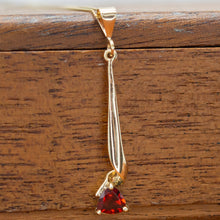 Load image into Gallery viewer, 9ct Gold Red Garnet Trillion Pendant
