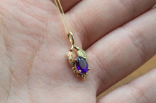 Load image into Gallery viewer, 10ct Gold Amethyst Tri Colour Grapes Pendant | Black Hills Gold

