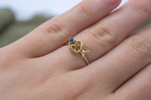 Load image into Gallery viewer, Blue Sapphire 9ct Ring | Art Noveau
