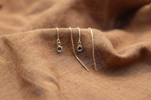 Load image into Gallery viewer, 9ct Gold Iolite Threader Earrings | Pull through
