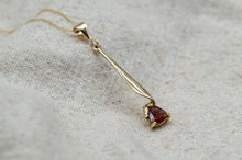 Load image into Gallery viewer, 9ct Gold Red Garnet Trillion Pendant
