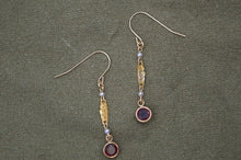 Load image into Gallery viewer, 9ct Gold Garnet &amp; Pearl Vintage Remodelled Earrings | Art Deco
