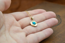 Load image into Gallery viewer, 9ct Yellow Gold Victorian Turquoise Pendant | Antique

