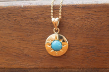 Load image into Gallery viewer, 9ct Yellow Gold Victorian Turquoise Pendant | Antique
