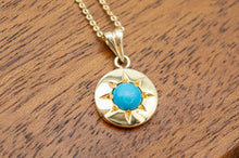 Load image into Gallery viewer, 9ct Yellow Gold Victorian Turquoise Pendant | Antique
