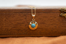 Load image into Gallery viewer, 9ct Yellow Gold Victorian Turquoise Pendant | Antique
