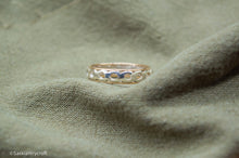 Load image into Gallery viewer, Art Deco Silver &amp; 9ct Yellow Gold Eternity Band Ring | 1930s
