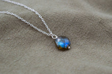 Load image into Gallery viewer, Hexagon Labradorite Necklace | Sterling Silver
