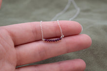 Load image into Gallery viewer, Red Garnet Bead Bar Necklace | Sterling Silver
