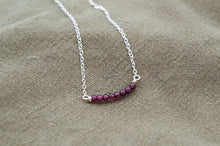 Load image into Gallery viewer, Red Garnet Bead Bar Necklace | Sterling Silver
