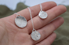 Load image into Gallery viewer, Organic Round Coin Textured Wave Necklace| Sterling Silver
