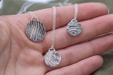 Load image into Gallery viewer, Small Organic Round Coin Textured Wave Necklace | Sterling Silver
