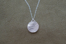 Load image into Gallery viewer, Small Organic Round Coin Textured Wave Necklace | Sterling Silver
