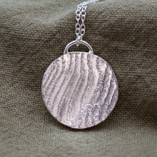 Load image into Gallery viewer, Organic Round Coin Textured Wave Necklace| Sterling Silver
