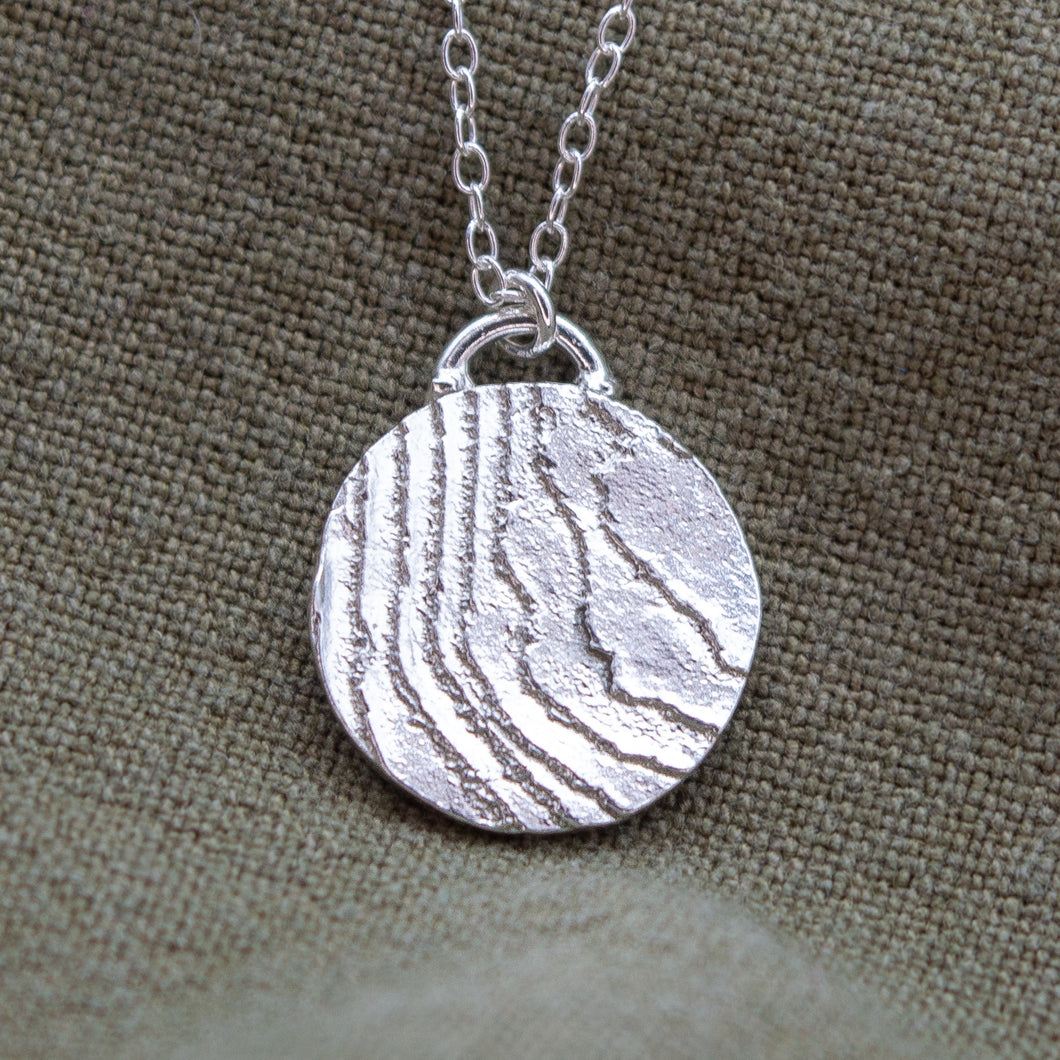 Small Organic Round Textured Wave Necklace | Sterling Silver