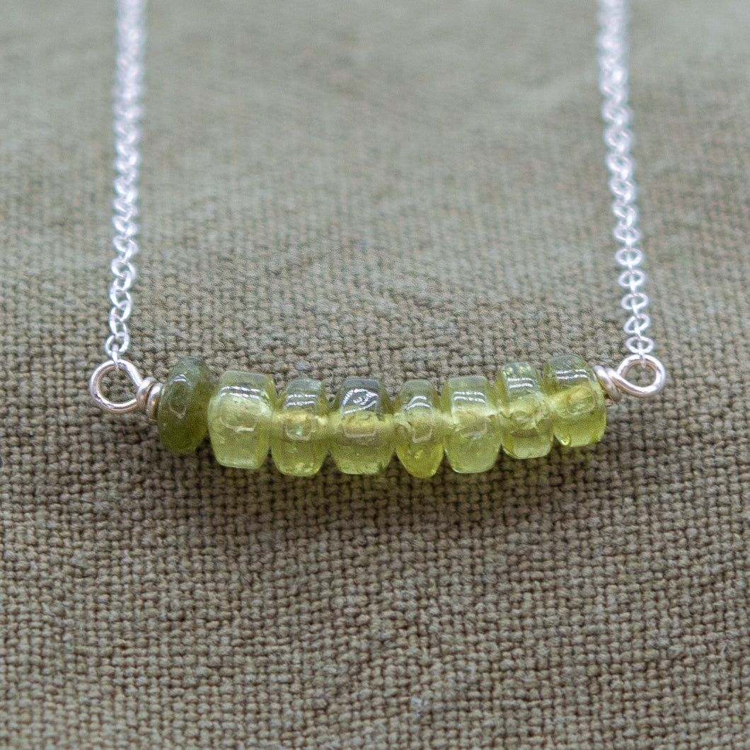 Green Garnet Andradite Necklace | Sterling Silver