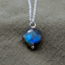 Load image into Gallery viewer, Hexagon Labradorite Necklace | Sterling Silver
