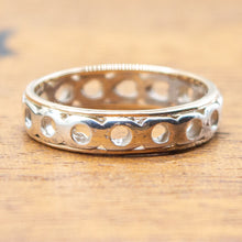 Load image into Gallery viewer, Art Deco Silver &amp; 9ct Yellow Gold Eternity Band Ring | 1930s
