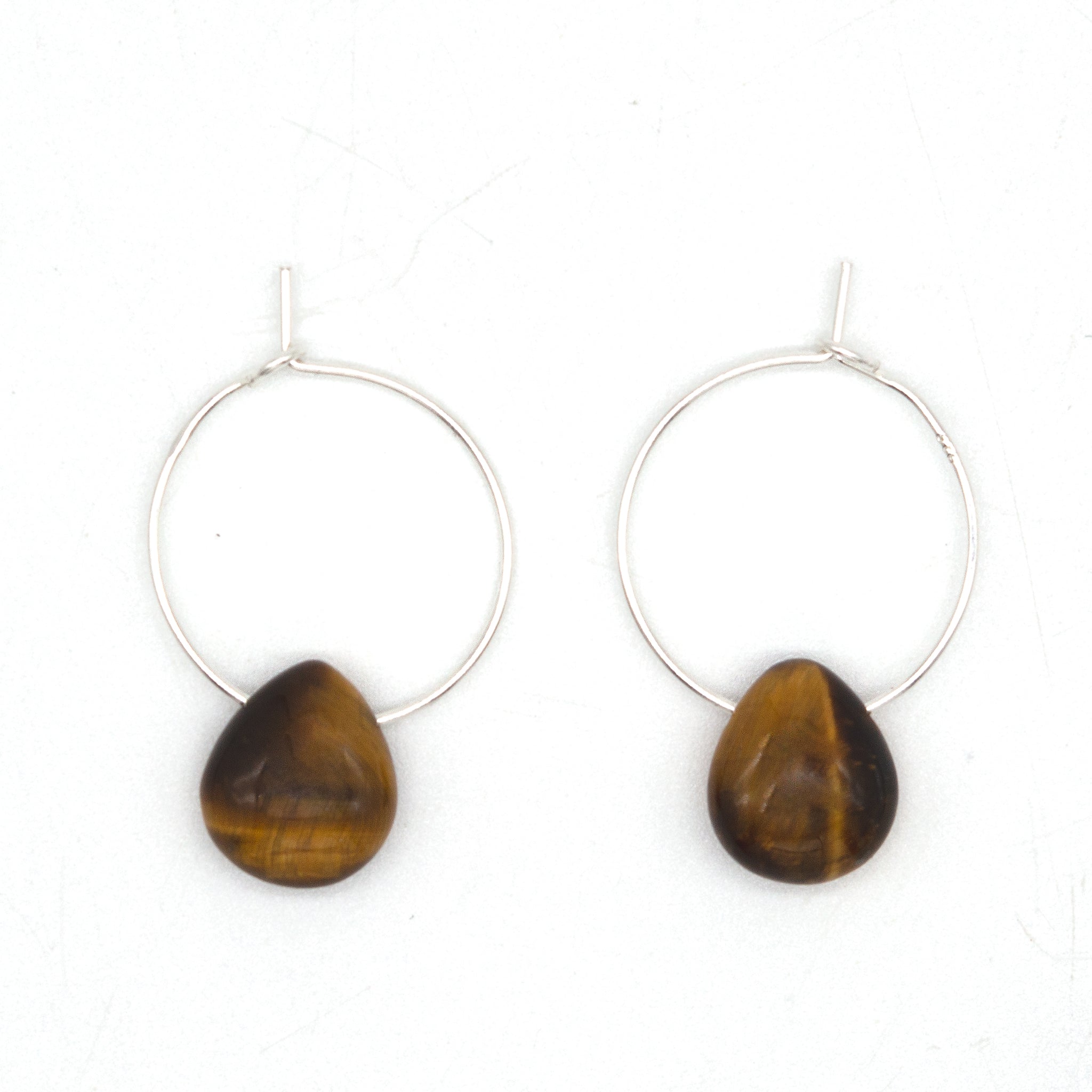 Sterling Silver Teardrop Tigers Eye Earrings Sterling Silver Teardrop Tigers Eye Earrings