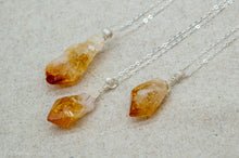 Load image into Gallery viewer, Wire Wrapped Citrine Point Necklace | Silver Plated | Sterling Silver
