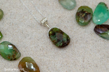 Load image into Gallery viewer, Chrysoprase Nugget Necklace | Sterling Silver | Silver Plated
