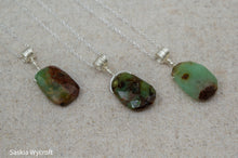 Load image into Gallery viewer, Chrysoprase Nugget Necklace | Sterling Silver | Silver Plated
