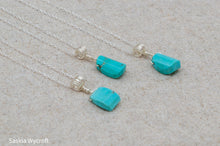 Load image into Gallery viewer, Mexican Turquoise Nugget Necklace | Sterling Silver | Silver Plated

