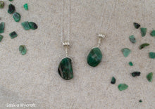Load image into Gallery viewer, Emerald Nugget Necklace | Sterling Silver | Silver Plated
