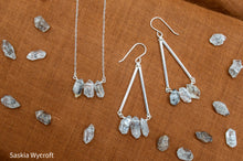 Load image into Gallery viewer, Herkimer Diamond Bar Necklace | Sterling Silver | Silver Plated
