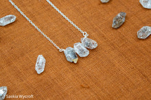 Load image into Gallery viewer, Herkimer Diamond Bar Necklace | Sterling Silver | Silver Plated
