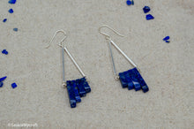 Load image into Gallery viewer, Lapis Lazuli Tiered Drop Hook Earrings | Sterling Silver
