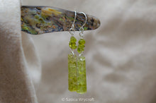 Load image into Gallery viewer, Peridot Hook Dangle Earrings | Silver Plated | Sterling Silver

