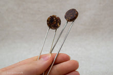 Load image into Gallery viewer, Autumn Leaf Jasper Rock Resin Hair Pin | Hair Fork | Silver Plated
