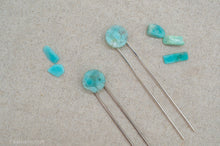 Load image into Gallery viewer, Amazonite Resin Hair Pin | Hair Fork | Silver Plated
