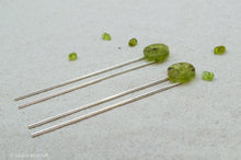 Load image into Gallery viewer, Peridot Resin Hair Pin | Hair Fork | Silver Plated
