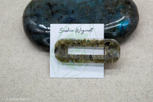 Load image into Gallery viewer, Labradorite Gemstone Resin Large Rounded Rectangle Hair Clip
