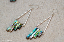 Load image into Gallery viewer, Abalone Tiered Drop Hook Earrings | Sterling Silver
