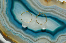 Load image into Gallery viewer, Teardrop Quartz Hoop Earrings | Gold Plated
