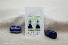 Load image into Gallery viewer, Lapis Lazuli Triangle Hook Earrings | Silver Plated | Sterling Silver
