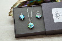 Load image into Gallery viewer, Abalone Shell Necklace and Earrings Gift Set | Silver Plated | Sterling Silver
