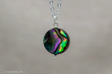 Load image into Gallery viewer, Abalone Shell Circle Necklace | Silver Plated | Sterling Silver
