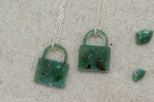 Load image into Gallery viewer, Bloodstone Resin Padlock Necklace | Locket Necklace
